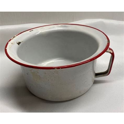 enamel pee pot|antique pee pot.